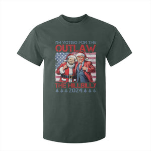 Christmas Trump Vance 2024 T Shirt For Kid I Voting For The Outlaw and The Hillbilly TS09 Dark Forest Green Print Your Wear