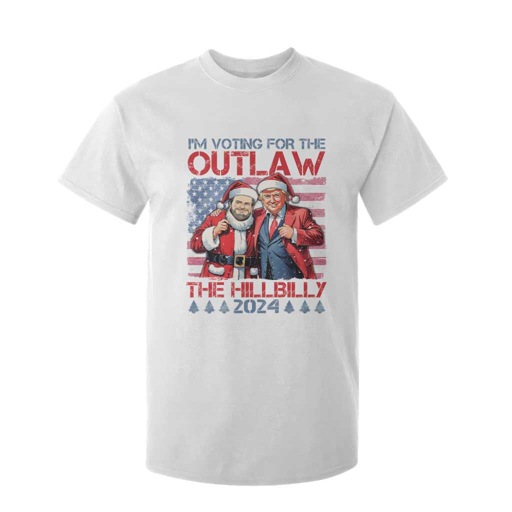 Christmas Trump Vance 2024 T Shirt For Kid I Voting For The Outlaw and The Hillbilly TS09 White Print Your Wear