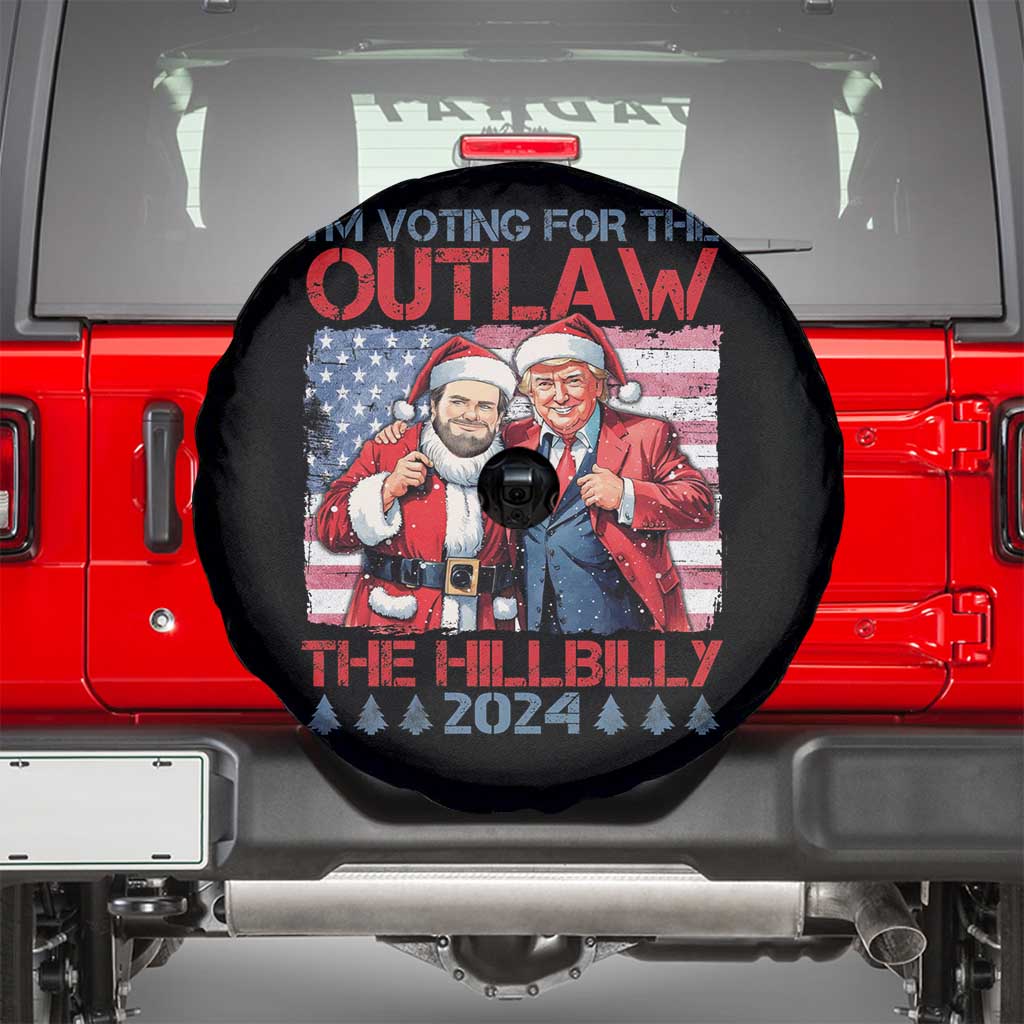 Christmas Trump Vance 2024 Spare Tire Cover I Voting For The Outlaw and The Hillbilly TS09 Black Print Your Wear