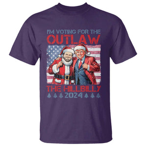 Christmas Trump Vance 2024 T Shirt I Voting For The Outlaw and The Hillbilly TS09 Purple Print Your Wear