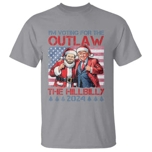 Christmas Trump Vance 2024 T Shirt I Voting For The Outlaw and The Hillbilly TS09 Sport Gray Print Your Wear