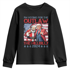 Christmas Trump Vance 2024 Youth Sweatshirt I Voting For The Outlaw and The Hillbilly TS09 Black Print Your Wear