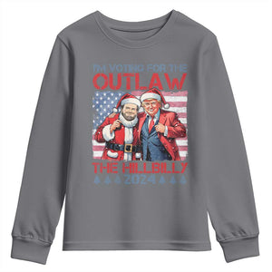 Christmas Trump Vance 2024 Youth Sweatshirt I Voting For The Outlaw and The Hillbilly TS09 Charcoal Print Your Wear