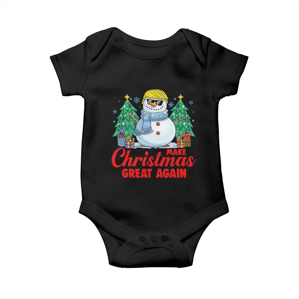 Make Christmas Great Again Baby Onesie Funny Trump Snowman Xmas TS09 Black Print Your Wear