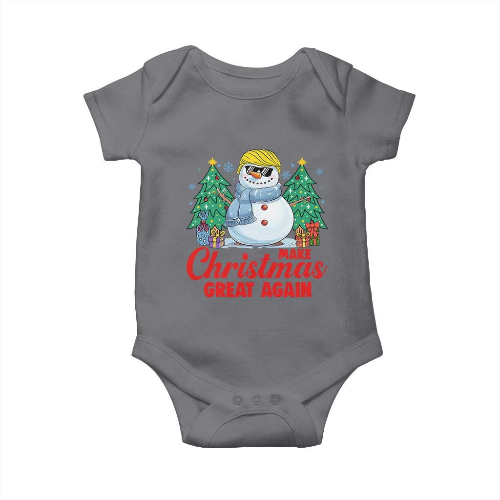 Make Christmas Great Again Baby Onesie Funny Trump Snowman Xmas TS09 Charcoal Print Your Wear