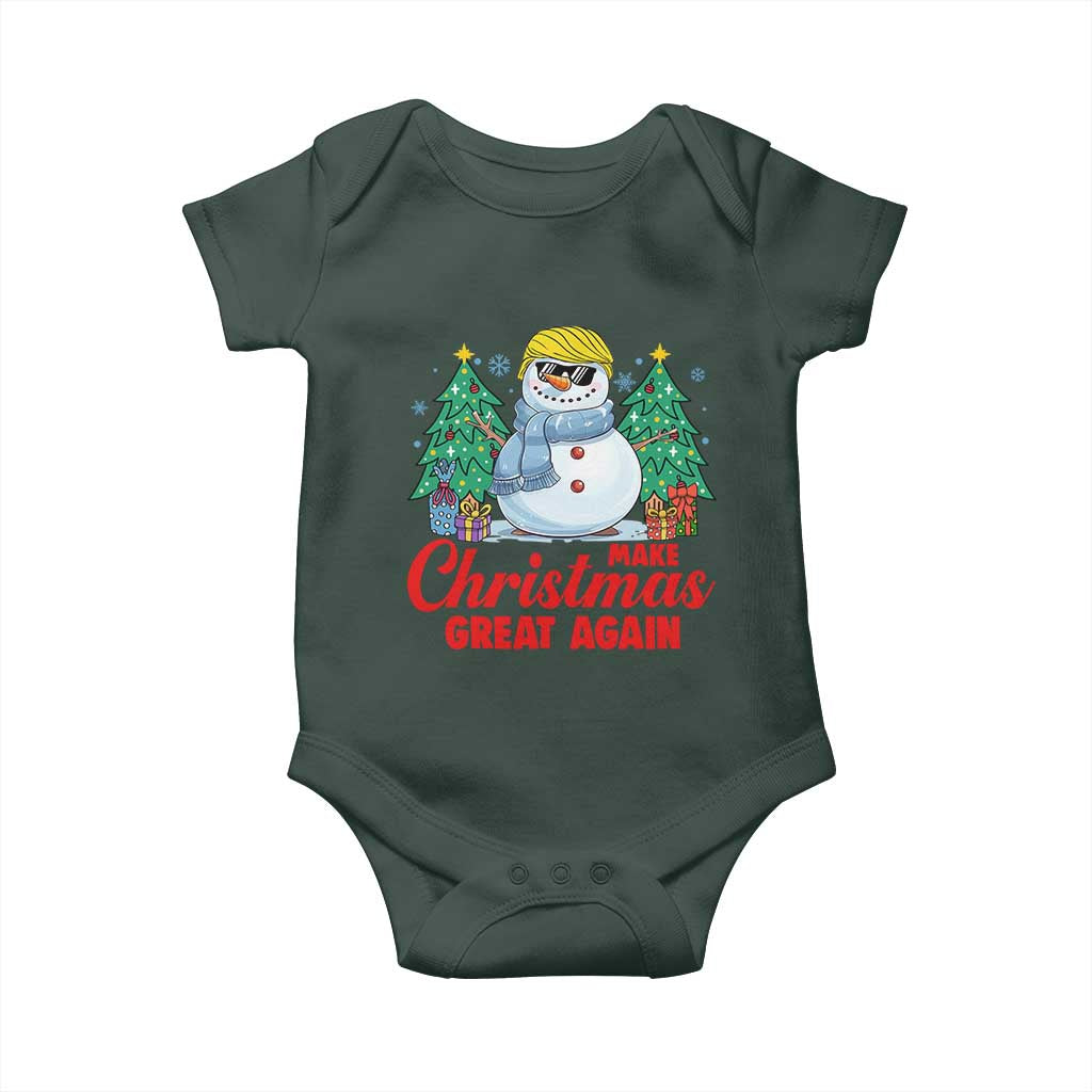 Make Christmas Great Again Baby Onesie Funny Trump Snowman Xmas TS09 Print Your Wear