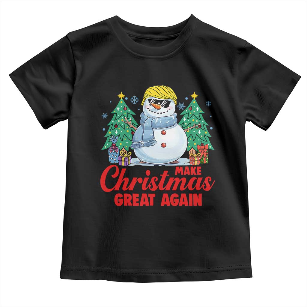 Make Christmas Great Again Baby Shirt Funny Trump Snowman Xmas TS09 Black Print Your Wear