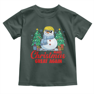 Make Christmas Great Again Baby Shirt Funny Trump Snowman Xmas TS09 Dark Forest Green Print Your Wear