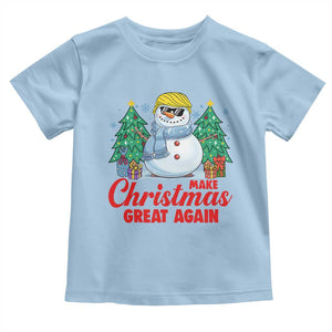 Make Christmas Great Again Baby Shirt Funny Trump Snowman Xmas TS09 Light Blue Print Your Wear