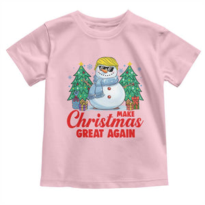 Make Christmas Great Again Baby Shirt Funny Trump Snowman Xmas TS09 Light Pink Print Your Wear