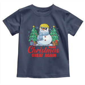 Make Christmas Great Again Baby Shirt Funny Trump Snowman Xmas TS09 Navy Print Your Wear