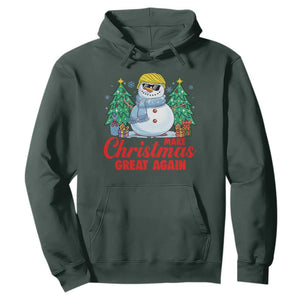 Make Christmas Great Again Hoodie Funny Trump Snowman Xmas TS09 Dark Forest Green Print Your Wear