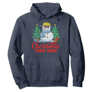 Make Christmas Great Again Hoodie Funny Trump Snowman Xmas TS09 Navy Print Your Wear