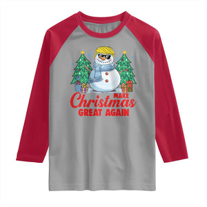 Make Christmas Great Again Raglan Shirt Funny Trump Snowman Xmas TS09 Sport Gray Red Print Your Wear