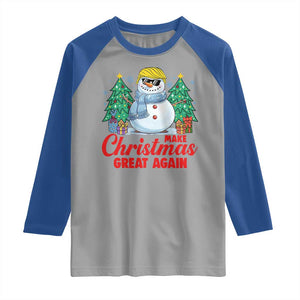 Make Christmas Great Again Raglan Shirt Funny Trump Snowman Xmas TS09 Sport Gray Royal Print Your Wear
