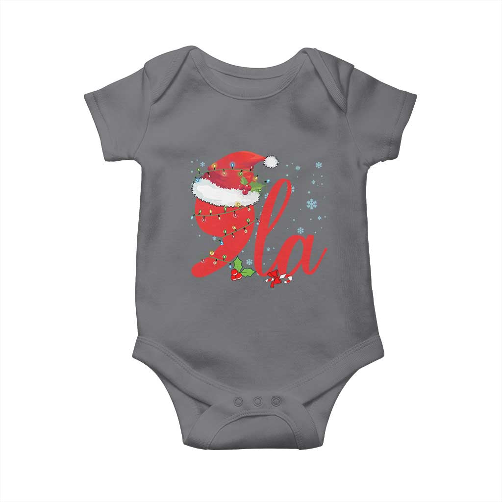 Funny Christmas Kamala Baby Onesie Comma La Harris Santa Hat TS09 Charcoal Print Your Wear