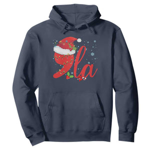 Funny Christmas Kamala Hoodie Comma La Harris Santa Hat TS09 Navy Print Your Wear