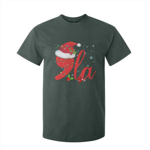 Funny Christmas Kamala T Shirt For Kid Comma La Harris Santa Hat TS09 Dark Forest Green Print Your Wear