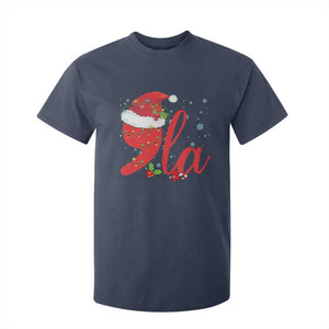 Funny Christmas Kamala T Shirt For Kid Comma La Harris Santa Hat TS09 Navy Print Your Wear