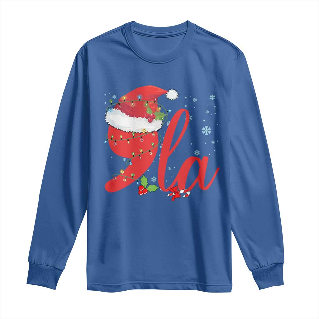 Funny Christmas Kamala Long Sleeve Shirt Comma La Harris Santa Hat TS09 Royal Blue Print Your Wear