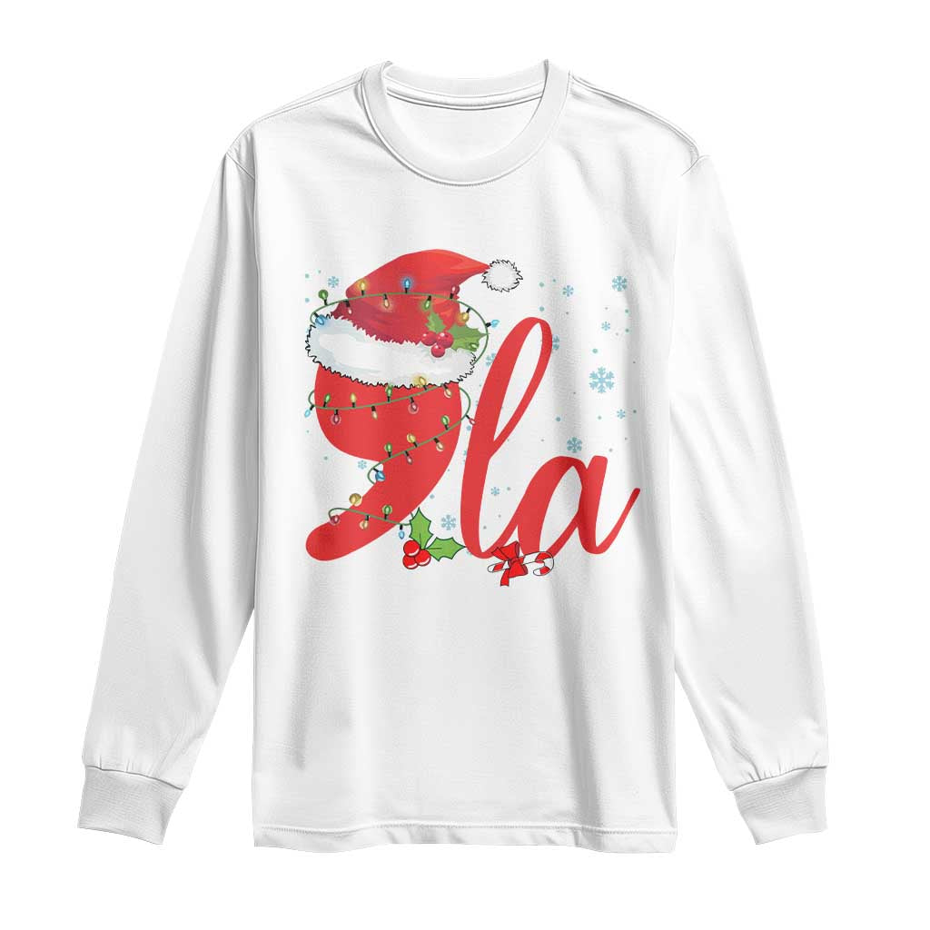 Funny Christmas Kamala Long Sleeve Shirt Comma La Harris Santa Hat TS09 White Print Your Wear