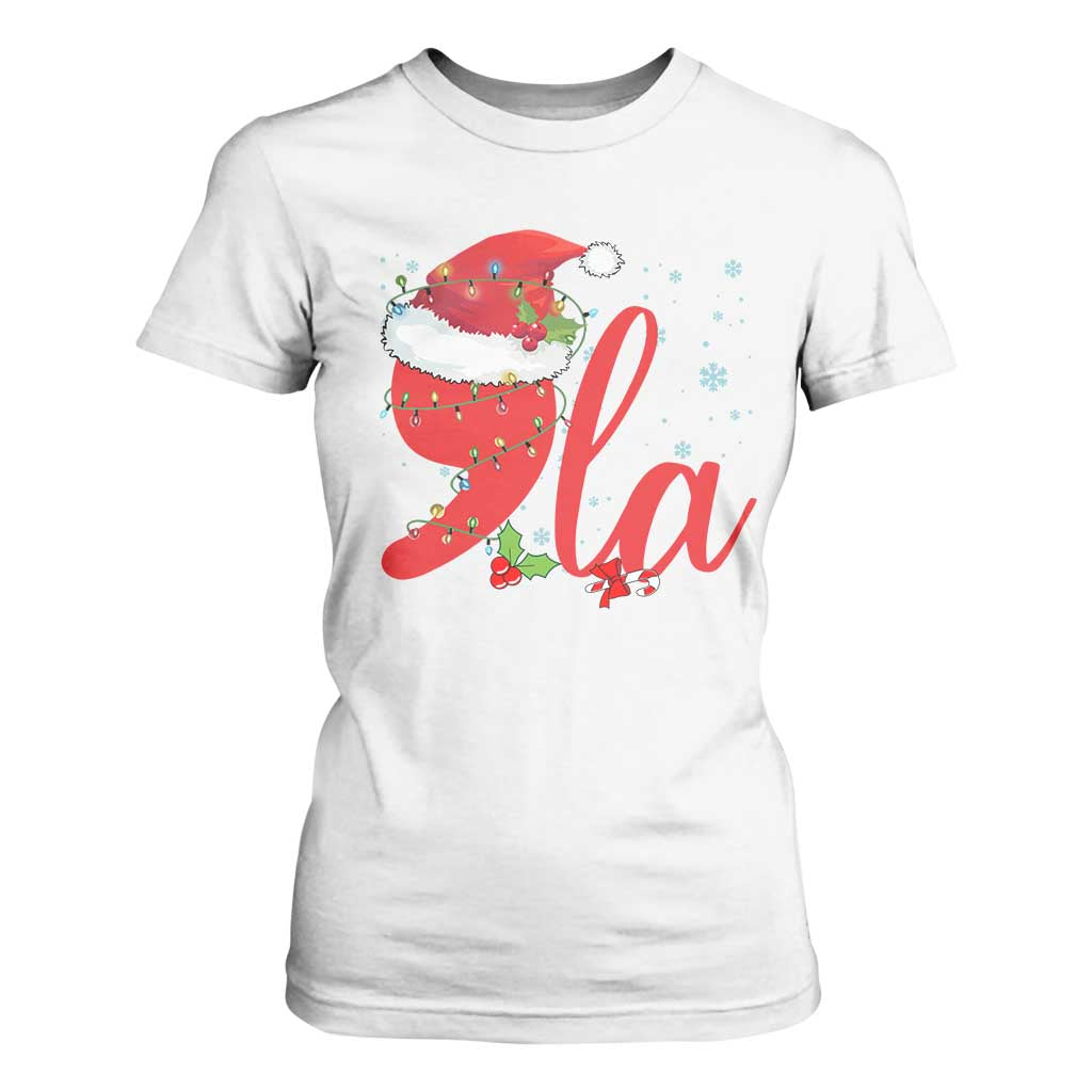 Funny Christmas Kamala T Shirt For Women Comma La Harris Santa Hat TS09 White Print Your Wear