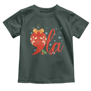 Funny Christmas Kamala Baby Shirt Comma La Harris Bauble TS09 Dark Forest Green Print Your Wear