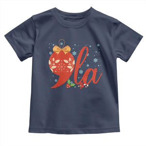 Funny Christmas Kamala Baby Shirt Comma La Harris Bauble TS09 Navy Print Your Wear