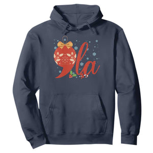 Funny Christmas Kamala Hoodie Comma La Harris Bauble TS09 Navy Print Your Wear