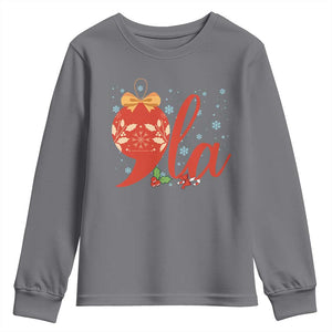 Funny Christmas Kamala Youth Sweatshirt Comma La Harris Bauble TS09 Charcoal Print Your Wear
