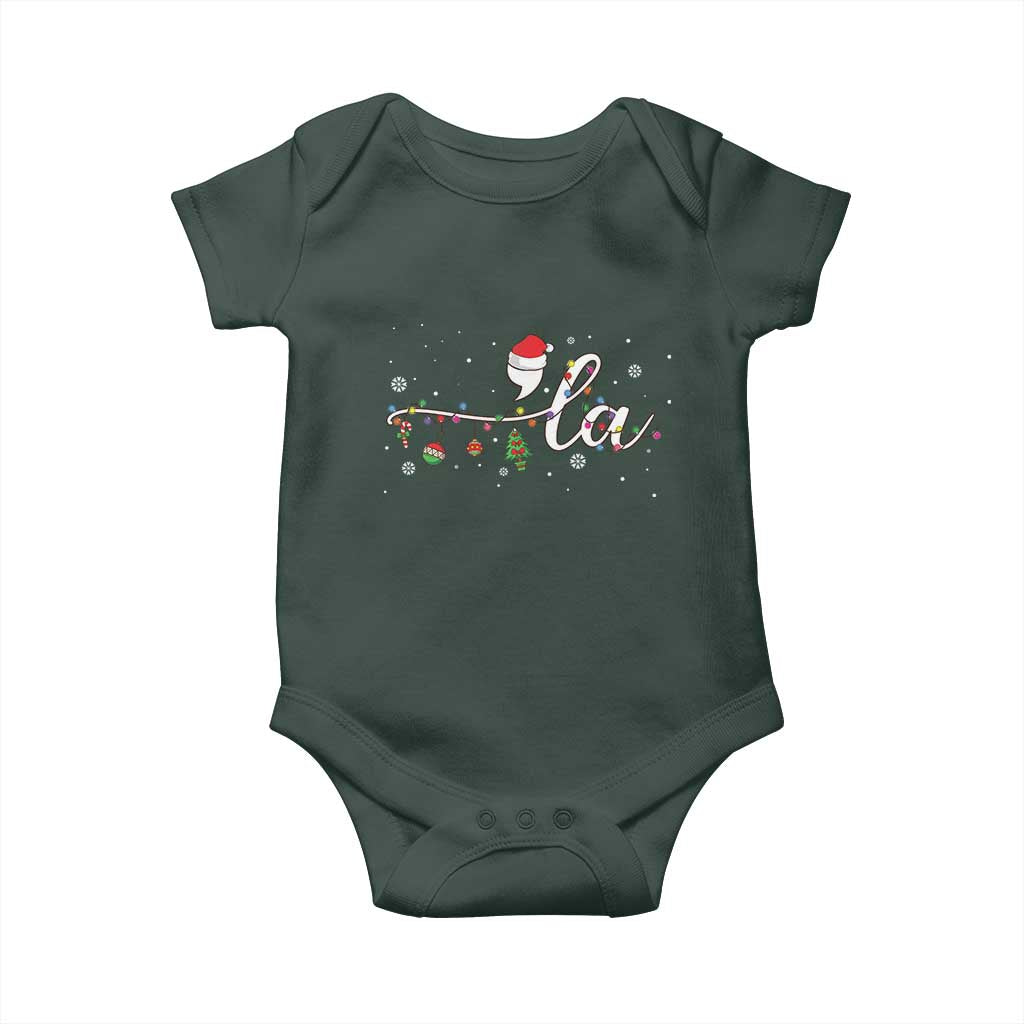 Funny Christmas Kamala Baby Onesie Comma La Harris Christmas Tree TS09 Print Your Wear