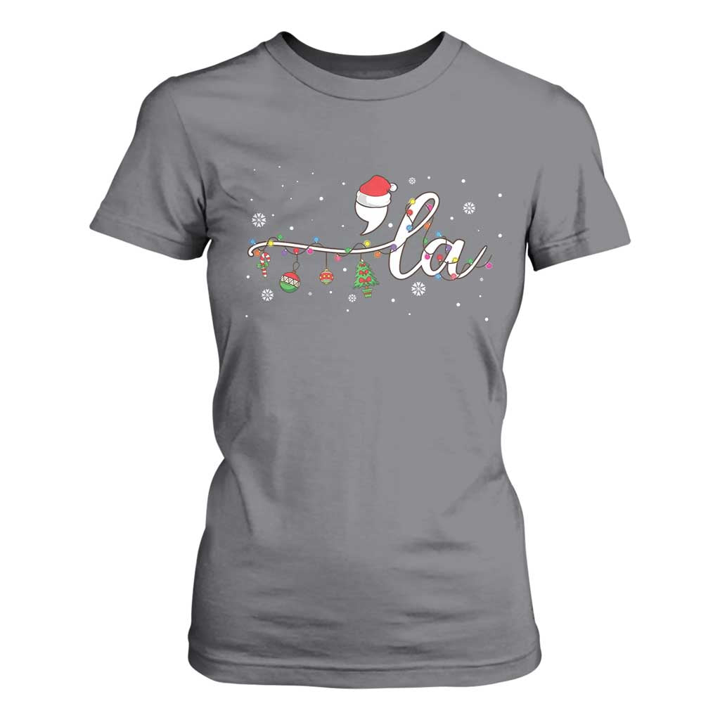 Funny Christmas Kamala T Shirt For Women Comma La Harris Christmas Tree TS09 Charcoal Print Your Wear