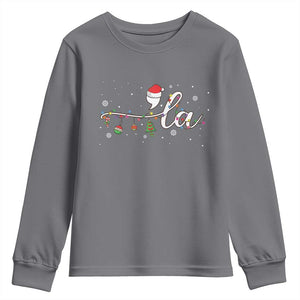 Funny Christmas Kamala Youth Sweatshirt Comma La Harris Christmas Tree TS09 Charcoal Print Your Wear