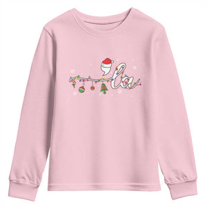 Funny Christmas Kamala Youth Sweatshirt Comma La Harris Christmas Tree TS09 Light Pink Print Your Wear