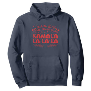 Funny Christmas Kamala Hoodie Deck The Halls With Female Leaders Harris President TS09 Navy Print Your Wear
