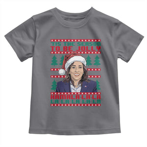 Funny Christmas Kamala Baby Shirt Tis The Season To Be Jolly Kamala La La TS09 Charcoal Print Your Wear