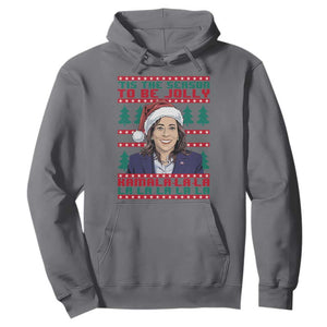 Funny Christmas Kamala Hoodie Tis The Season To Be Jolly Kamala La La TS09 Charcoal Print Your Wear