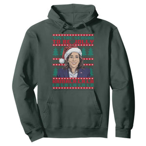 Funny Christmas Kamala Hoodie Tis The Season To Be Jolly Kamala La La TS09 Dark Forest Green Print Your Wear
