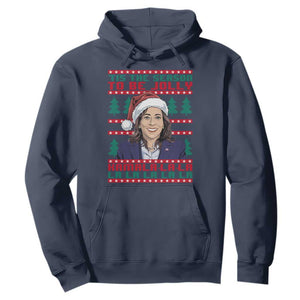 Funny Christmas Kamala Hoodie Tis The Season To Be Jolly Kamala La La TS09 Navy Print Your Wear