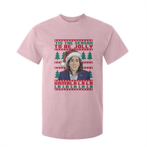 Funny Christmas Kamala T Shirt For Kid Tis The Season To Be Jolly Kamala La La TS09 Light Pink Print Your Wear