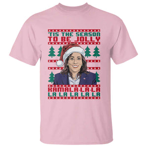 Funny Christmas Kamala T Shirt Tis The Season To Be Jolly Kamala La La TS09 Light Pink Print Your Wear