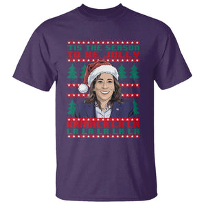 Funny Christmas Kamala T Shirt Tis The Season To Be Jolly Kamala La La TS09 Purple Print Your Wear