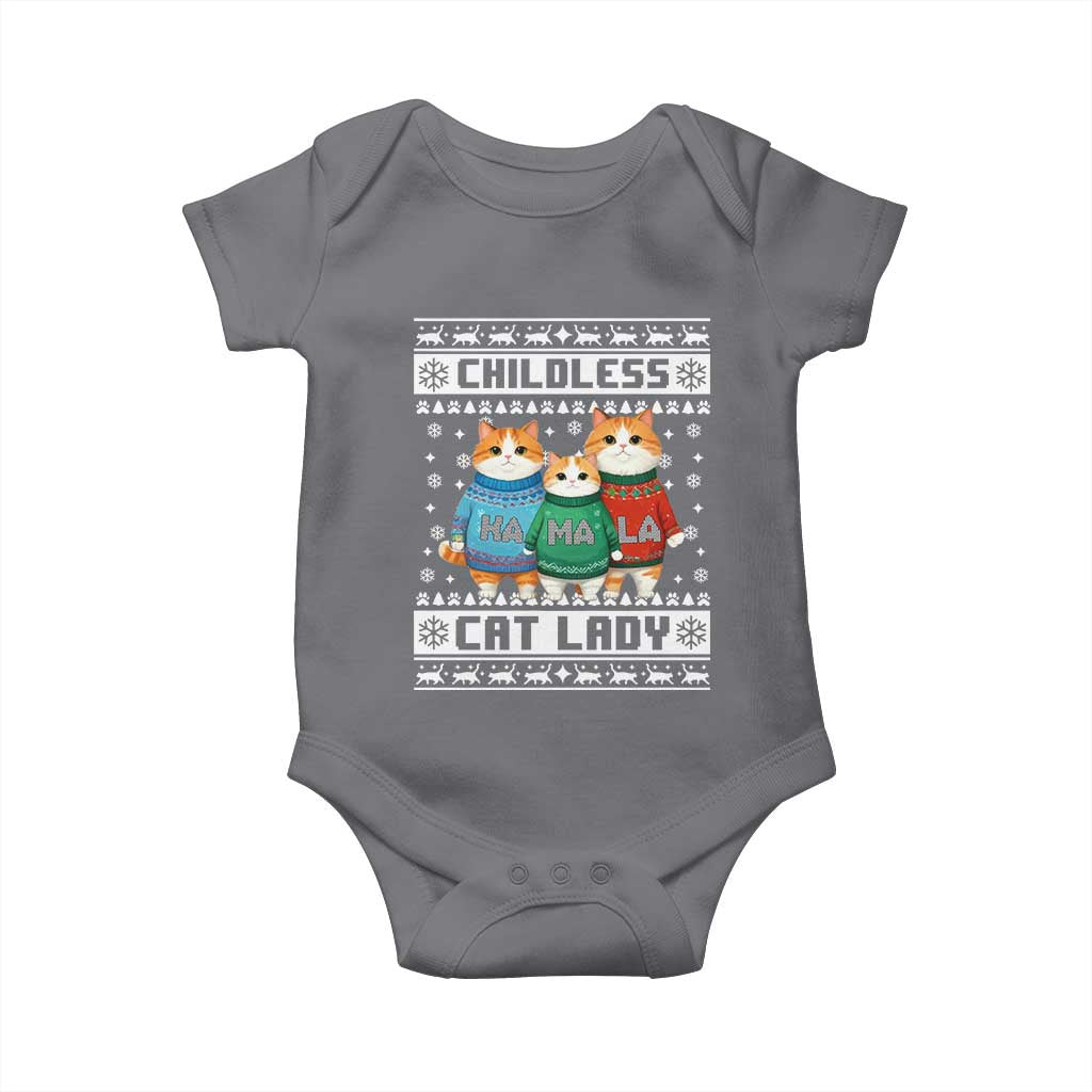 Christmas Childless Cat Lady Baby Onesie Cute Cats Cat Mom Meowy Xmas Kamala 2024 TS09 Charcoal Print Your Wear