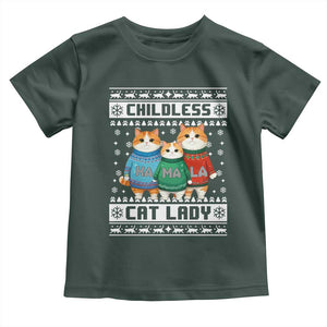 Christmas Childless Cat Lady Baby Shirt Cute Cats Cat Mom Meowy Xmas Kamala 2024 TS09 Dark Forest Green Print Your Wear