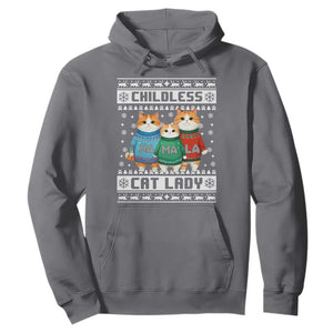 Christmas Childless Cat Lady Hoodie Cute Cats Cat Mom Meowy Xmas Kamala 2024 TS09 Charcoal Print Your Wear