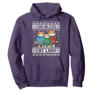 Christmas Childless Cat Lady Hoodie Cute Cats Cat Mom Meowy Xmas Kamala 2024 TS09 Purple Print Your Wear