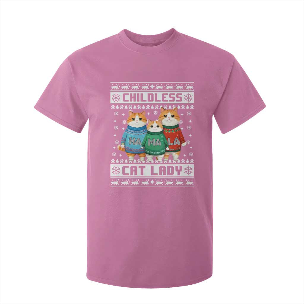 Christmas Childless Cat Lady T Shirt For Kid Cute Cats Cat Mom Meowy Xmas Kamala 2024 TS09 Azalea Print Your Wear
