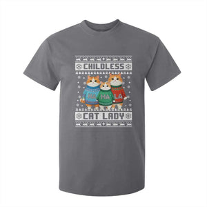 Christmas Childless Cat Lady T Shirt For Kid Cute Cats Cat Mom Meowy Xmas Kamala 2024 TS09 Charcoal Print Your Wear