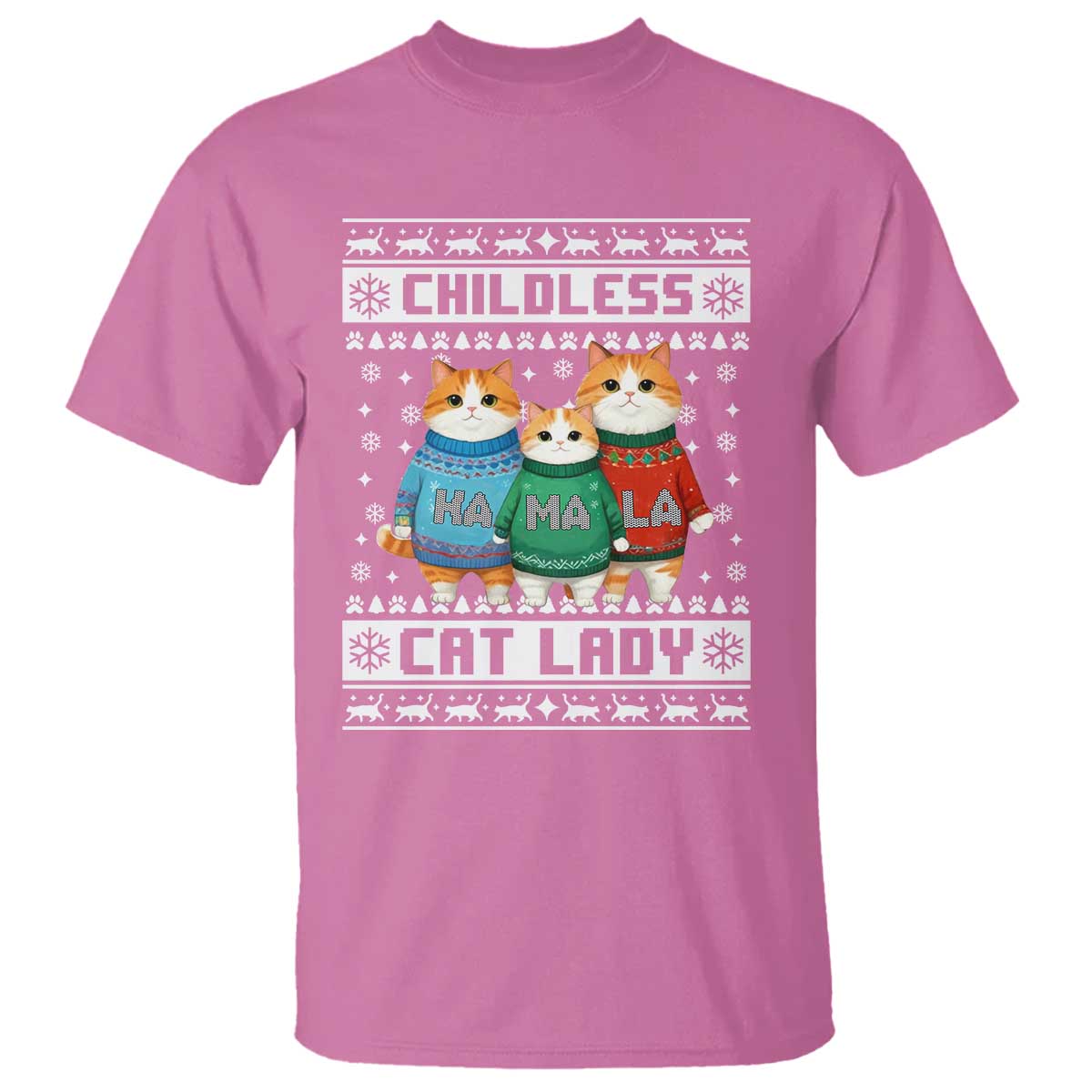 Christmas Childless Cat Lady T Shirt Cute Cats Cat Mom Meowy Xmas Kamala 2024 TS09 Azalea Print Your Wear