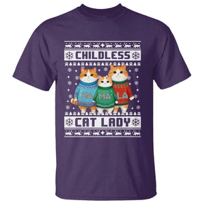 Christmas Childless Cat Lady T Shirt Cute Cats Cat Mom Meowy Xmas Kamala 2024 TS09 Purple Print Your Wear